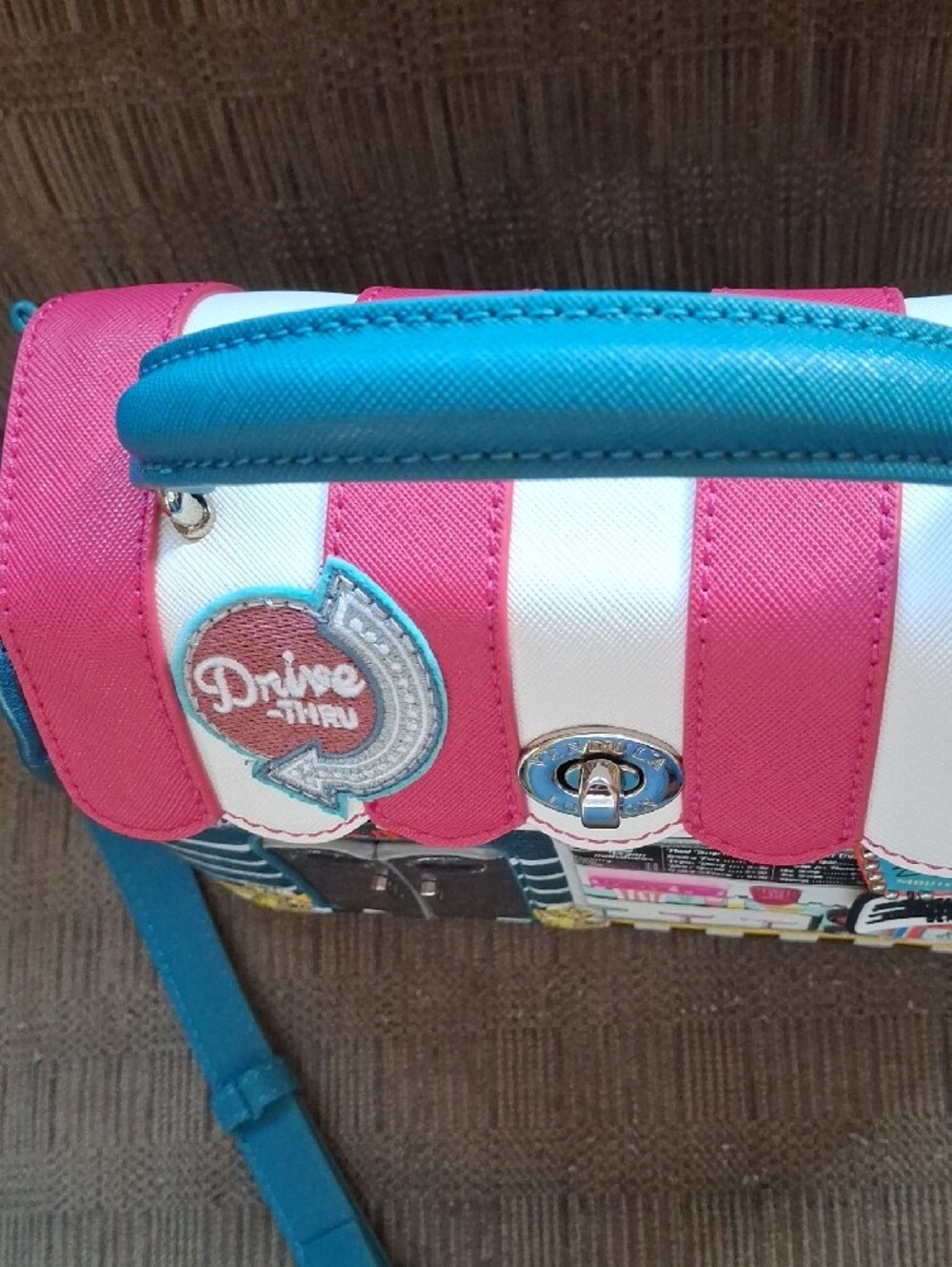 Vendula London Pink & White Diner Crossbody Bag - Picture 6 of 16